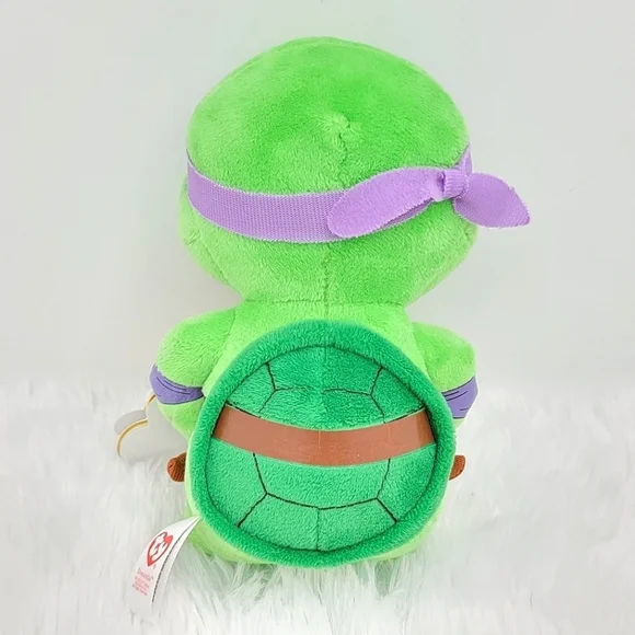 Ty Beanie Baby Plush Teenage Mutant Ninja Turtle TMNT Donatello Purple Turtle - Picture 3 of 16
